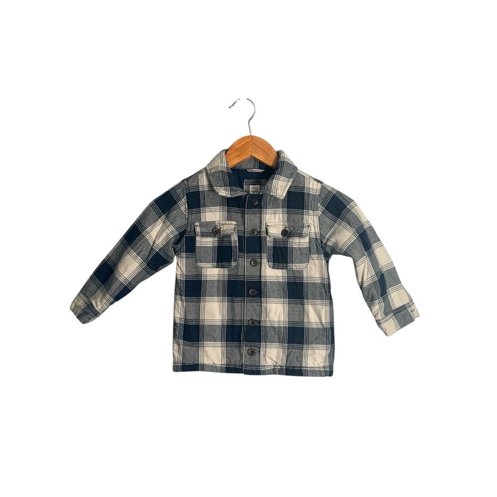 Baby Gap 4T‎ Quilted Flannel Shirt Jacket Plaid Blue
White